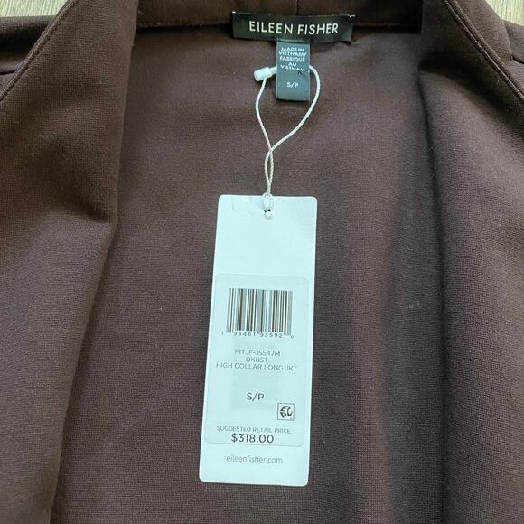 NWT Eileen Fisher Tencel Lyocell Knit Cardigan Brown S — Minimalist - Picture 5 of 9